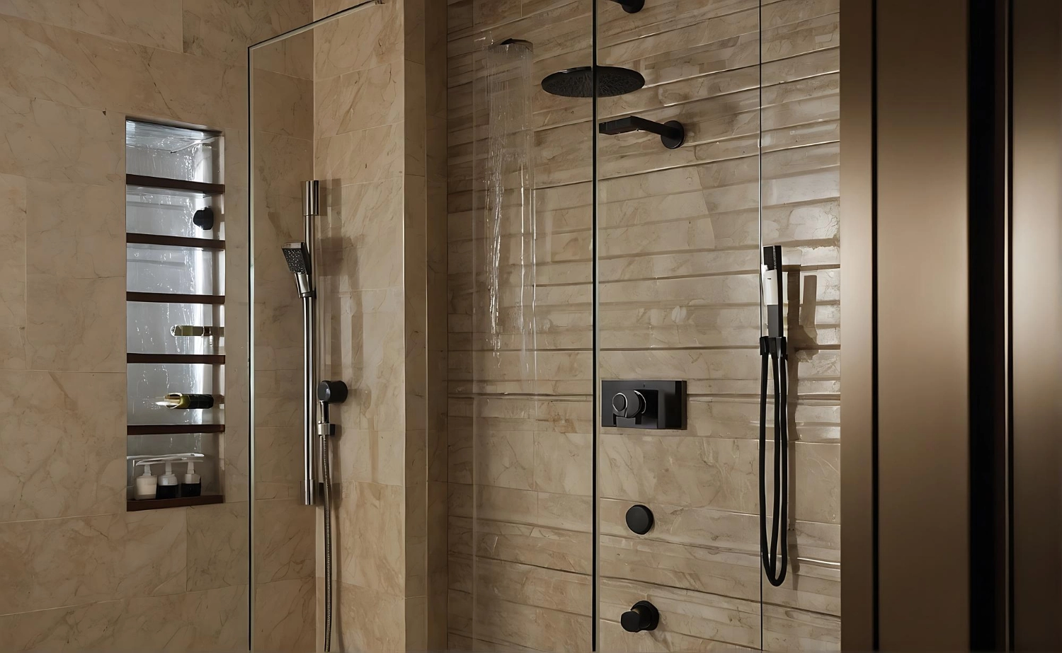 luxurious walk-in shower