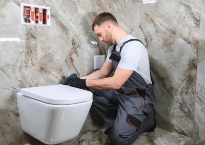 plumber fitting toilet
